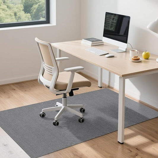 HomeMall Office Chair Mat for Hardwood Floor, 55" x 35" Anti-Slip Mats for Rolling Chair, Large Computer Gaming Chair Mat, Tile Floors Protector for Office Home Gym, Light Gray
