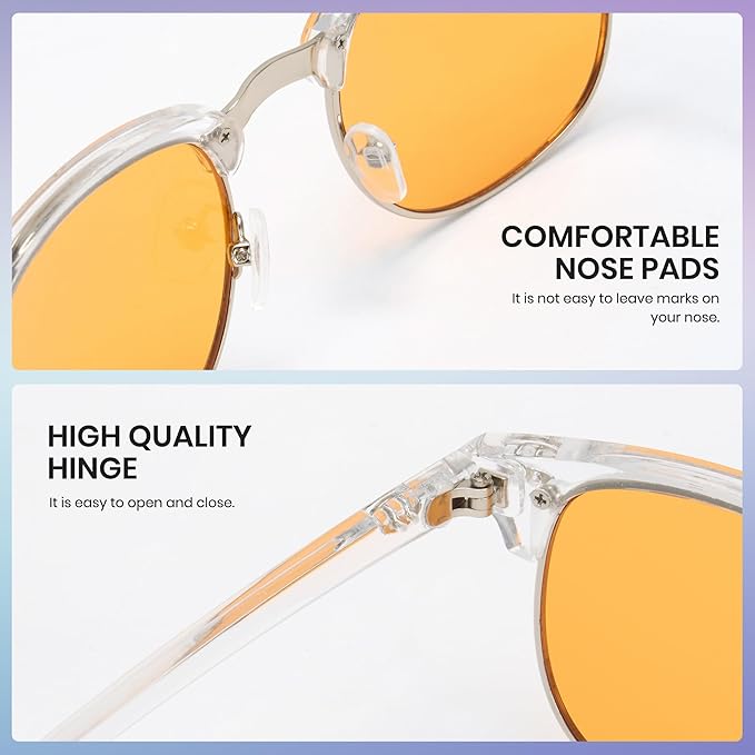 Cyxus Orange Blue Light Blocking Glasses for Men Women Gaming Glasses Redece Eye Strain Sleep Better 8056Z76