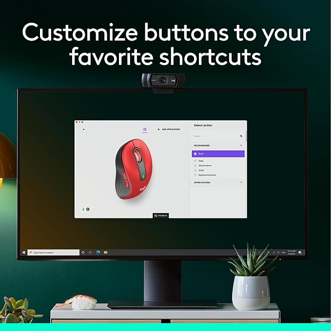 Logitech Signature M650 L Full Size Wireless Mouse - for Large Sized Hands, 2-Year Battery, Silent Clicks, Customizable Side Buttons, Bluetooth, for PC/Mac/Multi-Device/Chromebook - Classic Red