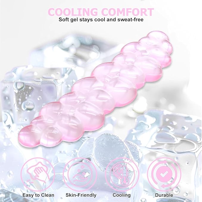 Gel Cloud Wrist Rest Keyboard, Cute Wrist Rest for Computer Keyboard, Ergonomic Keyboard Wrist Rest and Soft Mouse Wrist Rest for Typing Pain Relief, Suitable for Office, Home, Computer, Gaming, Pink