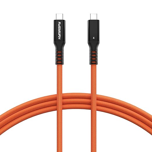 40Gbps Thunderbolt 4 Cable 6.6ft USB C to USB C Cable, 240W(5A) Charging Cord, Braided Type C Cable Compatible for Dual 8K/4K Display, USB4, SSD, eGPU, Mac Studio/mini, iPhone