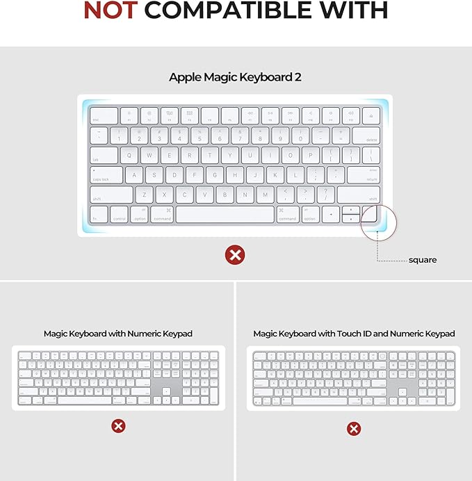 Dexnor Case for Apple Magic Keyboard with Touch ID/Lock Key 2021/2024, Dust-Proof Protective Slim Leather Keyboard Cover with Magnetic Closure Adjustable Typing Angles, Without Numeric Keypad, White
