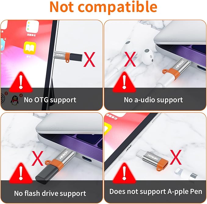 Light-ning to USB C Adapter 2Pack,PD27W/66W QC100W Fast Charging Data Transfer,Light-ning Female to USB C Male,Type C Charger Connector Cable for Phone 17/16/15 Pad G-alaxy,Not for Headphones/OTG Gray