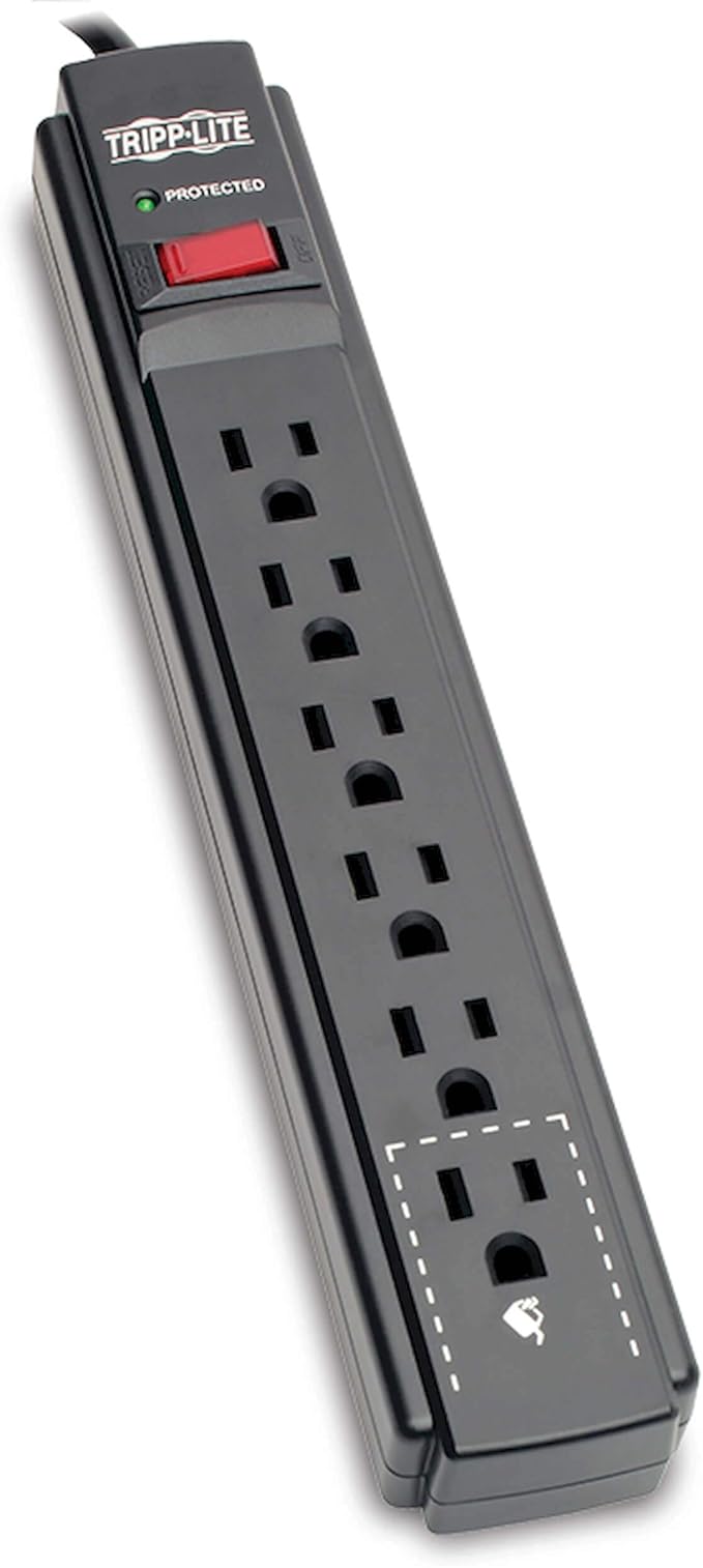 Tripp Lite Protect It! 6-Outlet Surge Protector w/ 15ft Cord, 790 Joules - Black