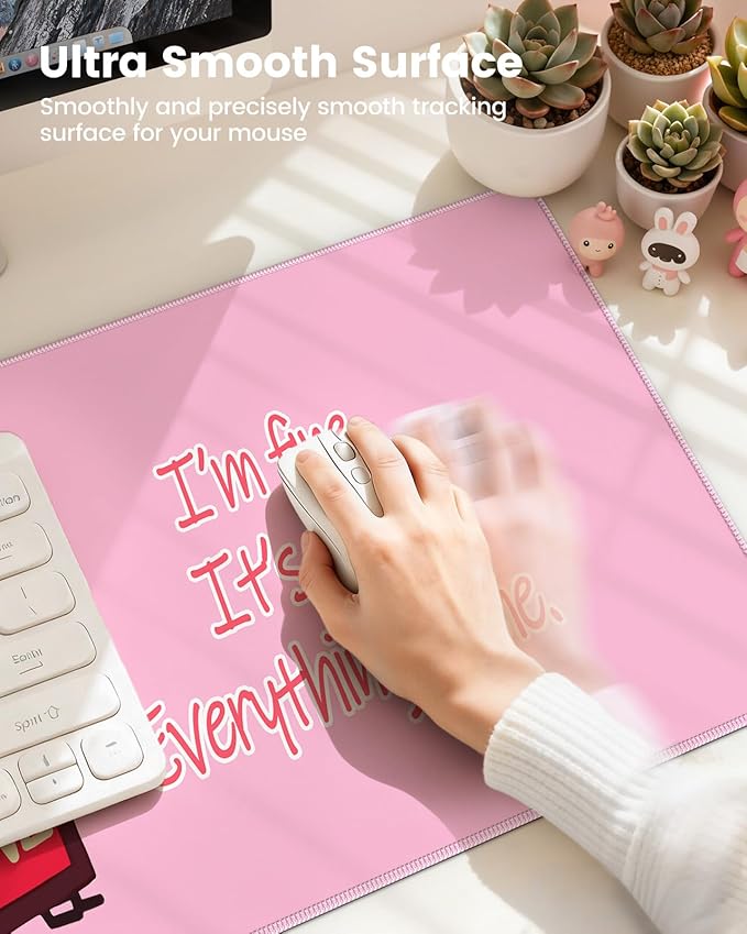 HAOCOO Funny Mouse Pad with Wrist Rest, Ergonomic Mouse Pad with Wrist Support, 4-in-1 Cute Desk Mat Set, Keyboard Wrist Rest, Office Desk Accessories
