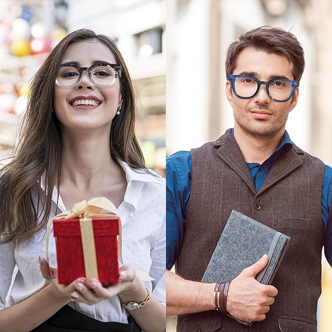 OPTOFENDY Oversized Blue Light Blocking Glasses for Women, Fashion Square Computer Eyeglasses