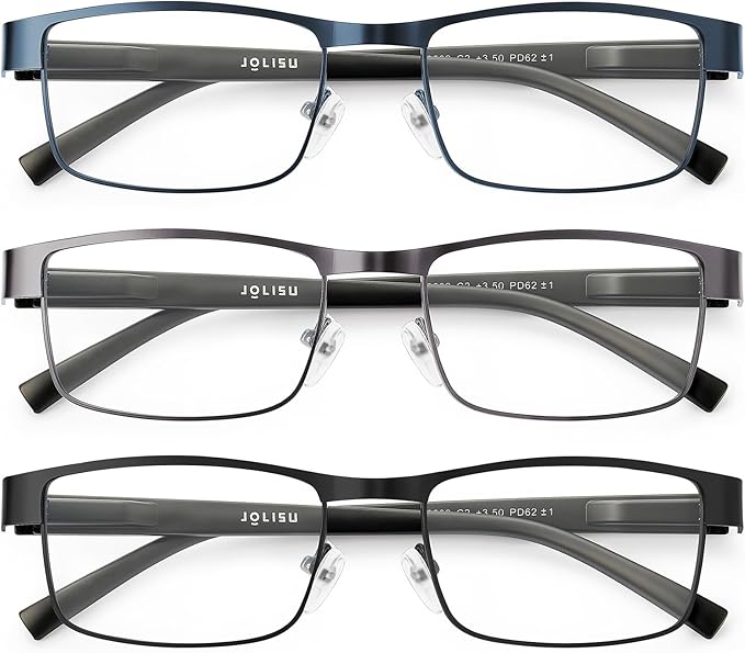 3PCS Blue Light Glasses Men - Bluelight Blocking Computer Metal Thin Frame For Mens/Women