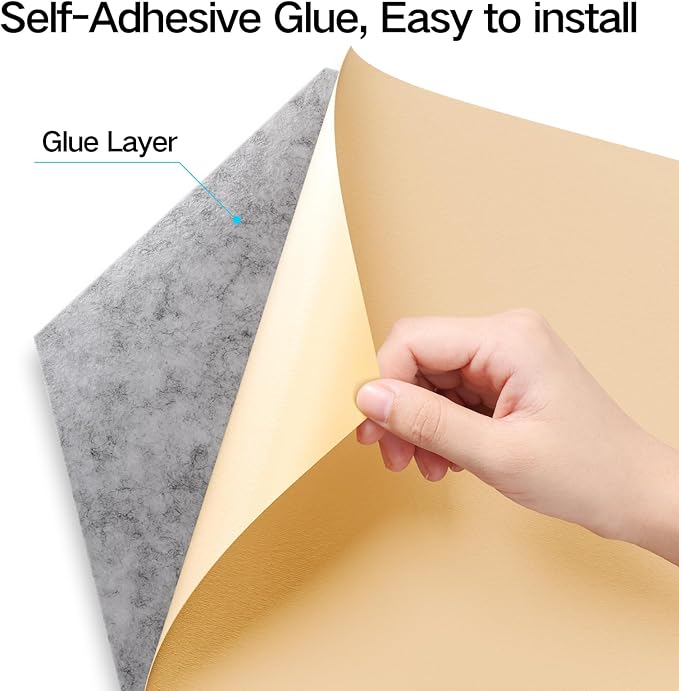 16 Pack Self-adhesive Acoustic Panels 12" X 10" X 0.4" - Sound Proof Foam Panels for wall with High Density, Y-Lined Design, Flame Resistant, Absorb Noise and Eliminate Echoes(Silver Gray)