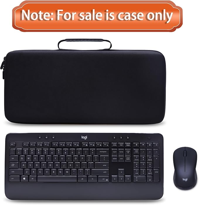 LTGEM Case Compatible with Logitech MK540 Advanced Wireless Keyboard and Mouse Combo, Office Travel Carrying Storage Bag - Black(Case Only)