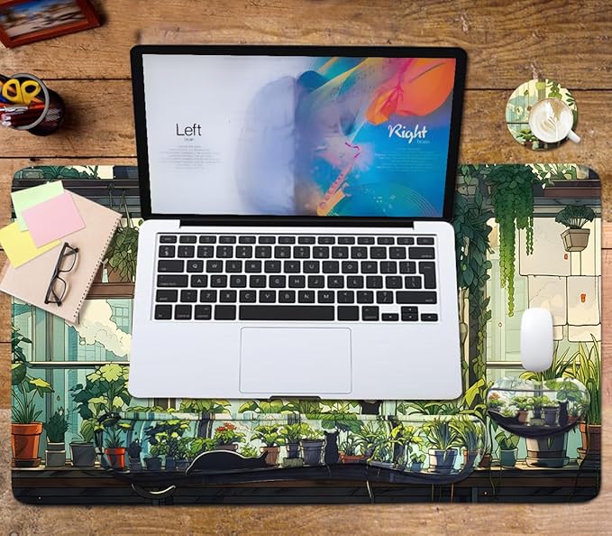 Kawaii Large Mouse Pad, Kawaii Extended Mouse Pad Set Desk Pad Easy Typing for Typing Office Game 31.5 x11.8 in - Cute Cat