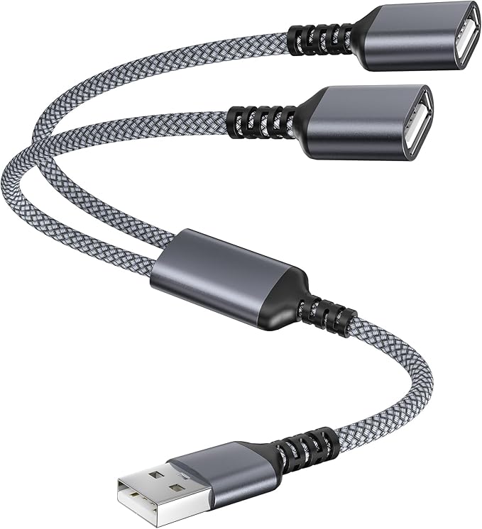 Itramax USB Splitter 3.3FT,USB-A 1 in 2 Out Y Cable Dual Port Extender Adapter,USBA Male to Female Extension Hub,Data Power Charger Splitter Converter for TV,PC,Laptop,MacBook,Keyboard,PS4,PS5,Mouse