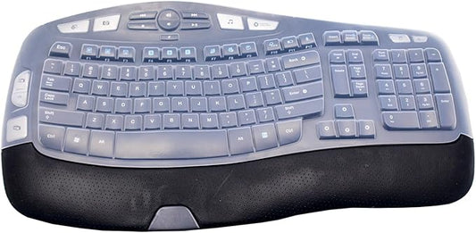 Silicone Keyboard Skin Cover Compatible for Logitech K350 MK550 MK570 Wireless Wave Keyboard, Logitech K350 MK550 MK570 Keyboard Skin (Clear)