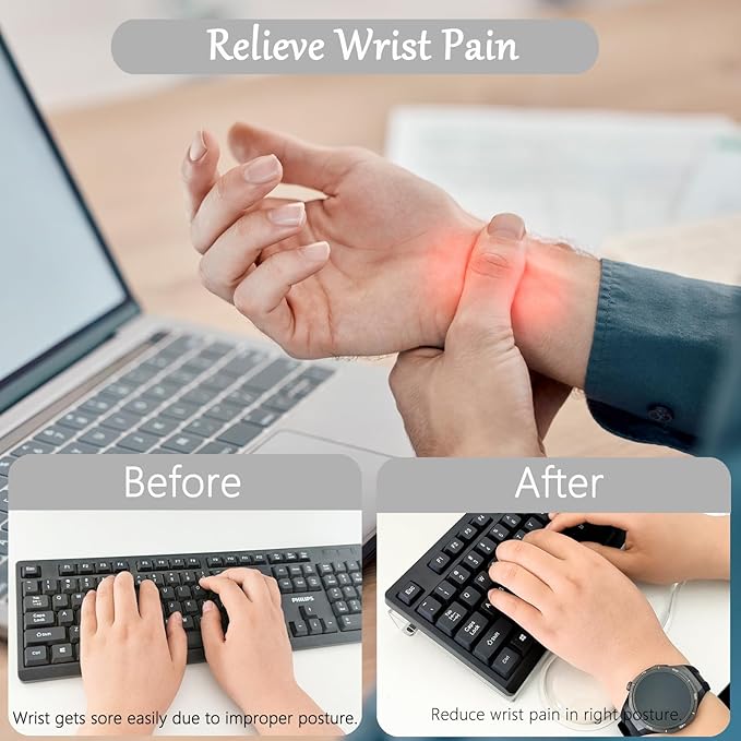 Gel Wrist Rest for Keyboard and Mouse Transparent Acrylic Tilted Keyboard Riser for Desktop Ergonomic Computer Keyboard Stand Holder for Desk Silicone Mouse Wrist Pad Support 60% 68% 75% White