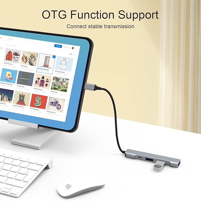 Lightning to USB Hub [Apple MFi Certified] 4-in-1 USB OTG Hub with 3 USB3.0 Port and Fast Charging Port for iPhone/iPad Compatible with Microphones/Flash Drive/Keyboard/Mouse/Sound Card