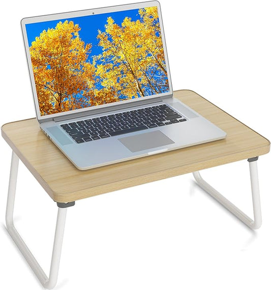Lap Desks Laptop Tray for Bed or Couch,Portable Breakfast Serving Tray with Folding Legs,Foldable & Lightweight Mini Table, Laptop Stand for Working, Reading and Writing,Beige