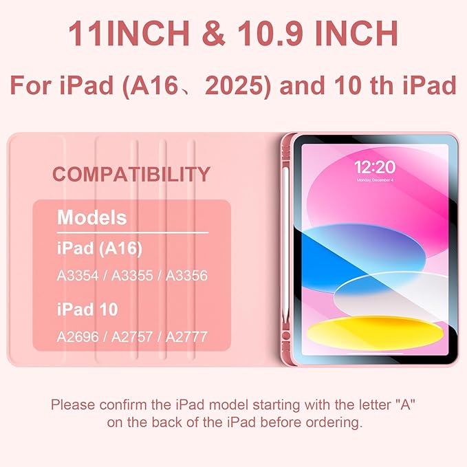 for iPad 11th 10th Generation Case with Keyboard 10.9 Inch 7Color Backlit Detachable Wireless BT Keyboard Folio Protective Case with Pen Holder for New iPad 10th Generation 2022 (Pink)