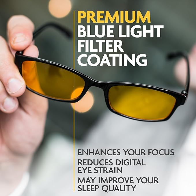 Prospek Blue Light Glasses Reading for Men and Women, For Computer Use, Blue Light Protection, Clear Lens 0 to +3.0 Diopters