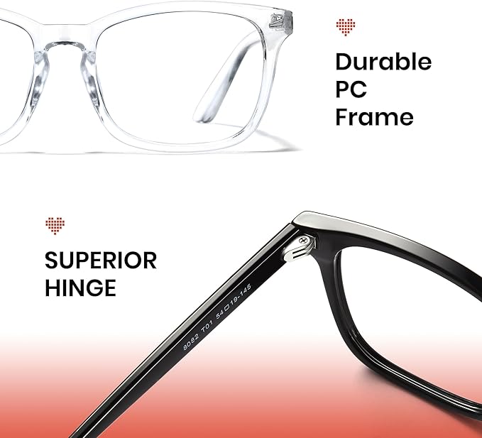 Cyxus Blue Light Glasses Men Women Reduce Eye Strain UV Blocking for Office Work Computer Screen 8082