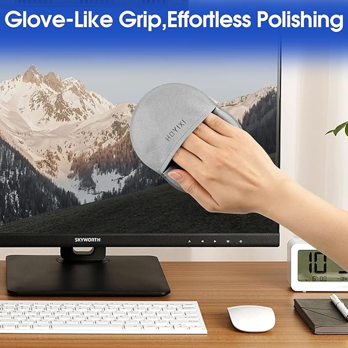 Microfiber Screen Cleaning Cloth for Laptops, Computer, Tablets, TV, Cellphone, Camera,Kindle eReaders,iPad, iPhone, Mac Book, Car Screen,Monitors,Smartscreen,Premium Polishing Cloth,Grey