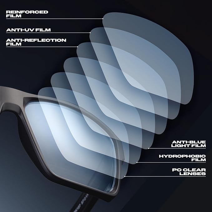Titan Gaming Glasses, Blue Light Blocking, Night Driving Glasses for Men, Computer Protection, Gift for Gamers