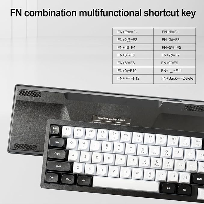 Wired RGB Gaming Membrance Keyboard. 65 Percent Mini Creamy LED Computer Keyboard .Small Ergonomic Clicky Teclado with ABS Backlit Unreplaceable Keycaps. for PC Laptop MAC Gamer. (WB1)