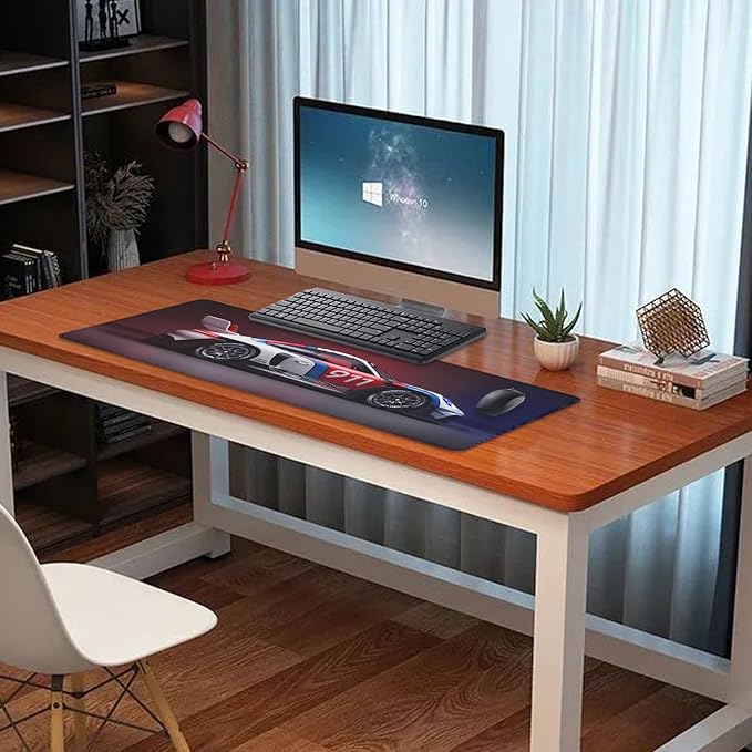 Mouse Pad Mouse Mat Large,Stitched Edges Non-Slip Waterproof Rubber Base Mouse Mat for Office Home Work Gaming(31.5X11.8 in) (Car)