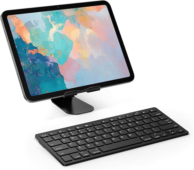 OMOTON Bluetooth Keyboard Compatible with iPad A16 11th 10th Generation, iPad 10.2 (9th/8th/7th), iPad Pro 13/12.9/11 inch, iPad Air/Mini and More iOS Devices, Black