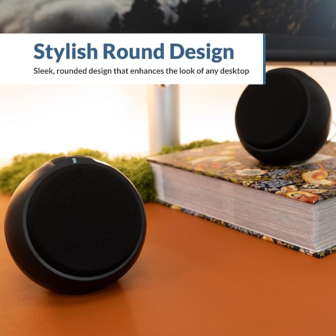 Cyber Acoustics USB-Powered 2.0 Speakers (CA-2110USB) – Modern 2.0 USB C or A Computer Speakers for Desktop PC, 12 Watts Power for Loud Sound, Compatible with PCs and Laptops