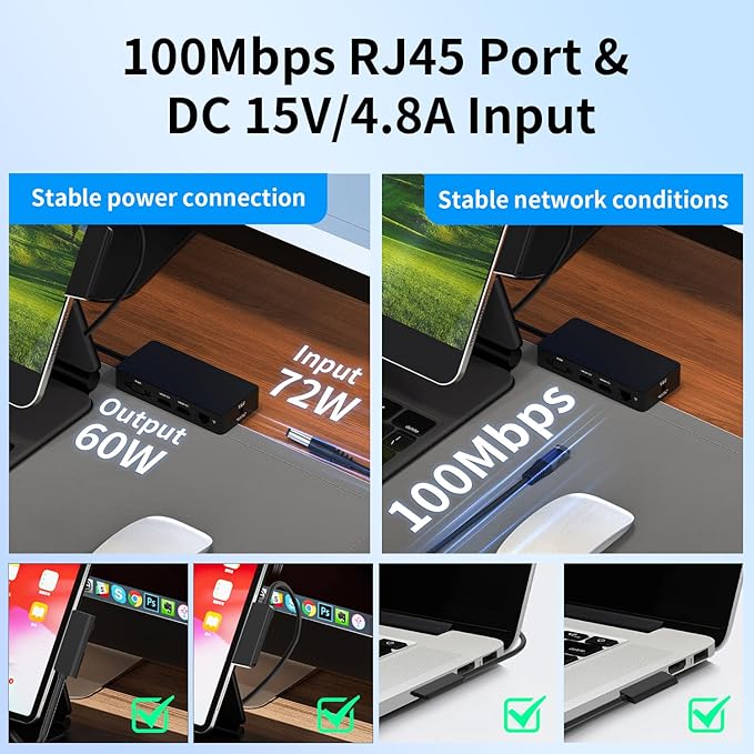 Surface Docking Stations - 2025 Surface Dock for Surface Pro 11/10/9/8/X/7/6/5/4/3, Surface Laptop 7/6/5/4/3/2/1, Surface Book/Go Triple Displays(Dual HDMI+VGA) 12 in 1 Surface Pro Docking Station