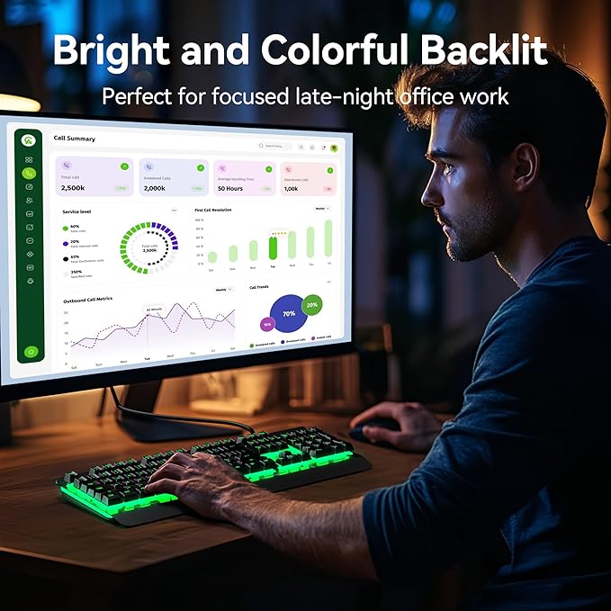TECKNET Gaming Keyboard, 15-Zone RGB Illumination, All-Metal Panel Keyboard, IP32 Waterproof, 25 Anti-Ghosting, Quiet Typing, USB Wired Ergonomic Keyboard for Windows XP/Vista/7/8/10/11
