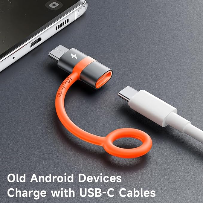 mcdodo USB-C to Micro USB Adapter with Lanyard, Type C Female to Micro USB Male Convert Connector Support Charge & Data Transfer Fit Galaxy S7/S7 Edge,Nexus 5/6 and Micro USB Devices
