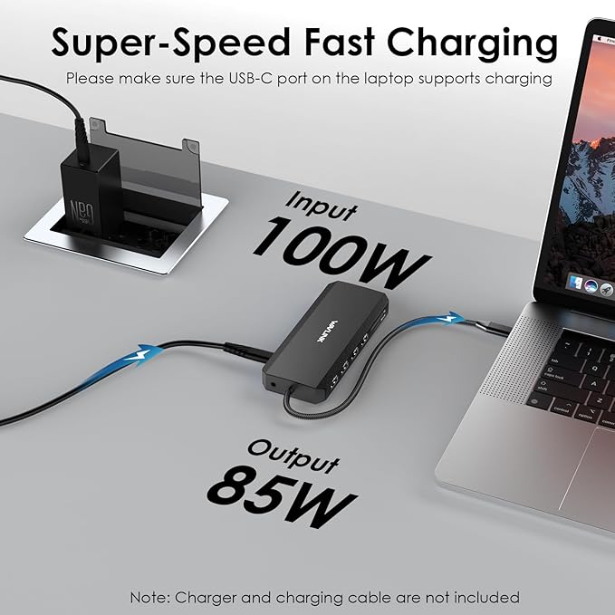WAVLINK USB C Hub Triple Monitor, 12-in-1 Laptop Docking Station, Multiport Adapter with Dual 4K HDMI, 4K DP, 100W PD IN, 5Gbps USB3.0, USB2.0, RJ45, SD/TF Slots, Audio/Mic, for MacBook/Dell/HP/Lenovo