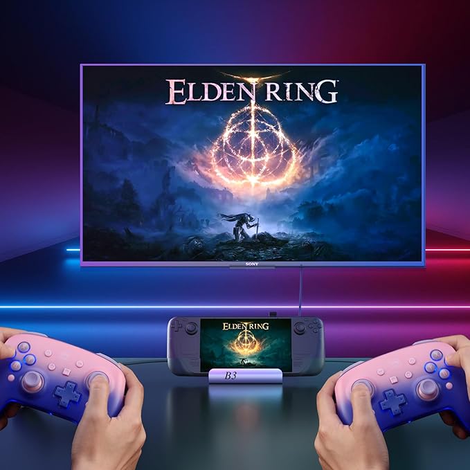 Docking Station for Steam Deck ROG Ally, 6 in 1 Stream Deck Dock with HDMI 2.0 4K@60Hz, 1000Mbps Gigabit Ethernet, 3 USB-A 3.0 and 100W Full Speed Charging USB-C Port Compatible with Valve Steam Deck