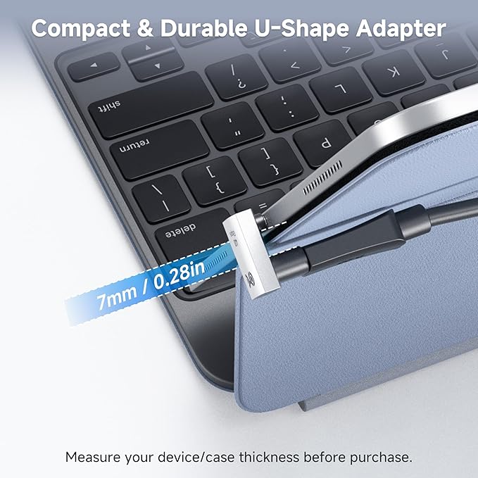 Cable Matters 2-Pack 40Gbps U-Shape 180 Degree USB C Adapter - 7mm / 0.28 in, [4K@240Hz Video, 240W Charging, 40Gbps Data Transfer], USB C Angle Adapter for iPhone 17, Nintendo Switch 2, Tablets