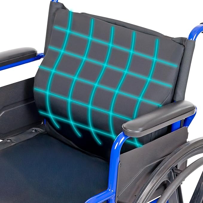 Vive Wheelchair Lumbar Support Cushion for Sling Back Wheel Chairs - Chair Pad for Back Pressure Relief - Memory Foam Backrest - Fits Most Wheelchairs & Transport Chairs - Improves Posture