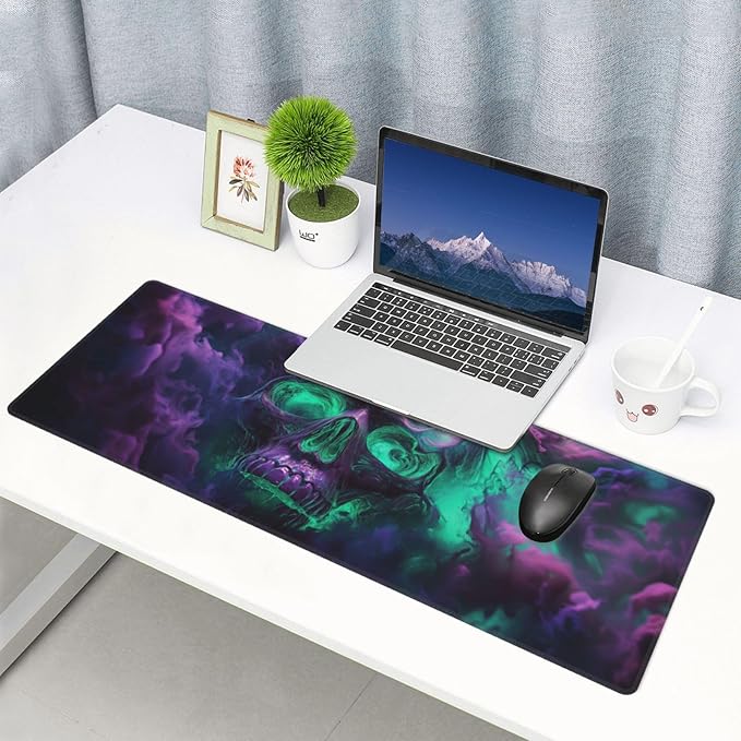 Horror Skull Mouse Pad XL Large Mousepad Non Slip Rubber Base Desk Mat for Laptop Computer Gaming 31.5" X 12"
