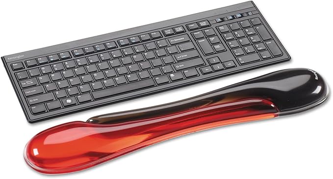 Kensington Keyboard Wrist Rest - Ergonomic Duo Gel Wrist Rest, Compatible with Full Length/Gaming Keyboards for Comfort When at Computer, Laptop, Office, PC, Home - Red/Black (62398)