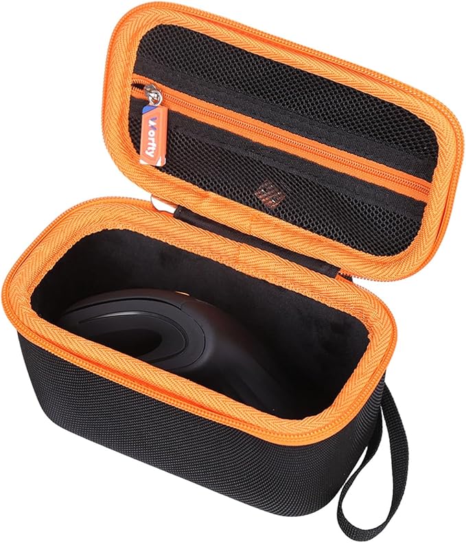 Case for ProtoArc Ergonomic Mouse, Travel Carrying Case Compatible with ProtoArc EM11 NL Bluetooth Rechargeable Wireless Vertical Mouse (Black-Orange)