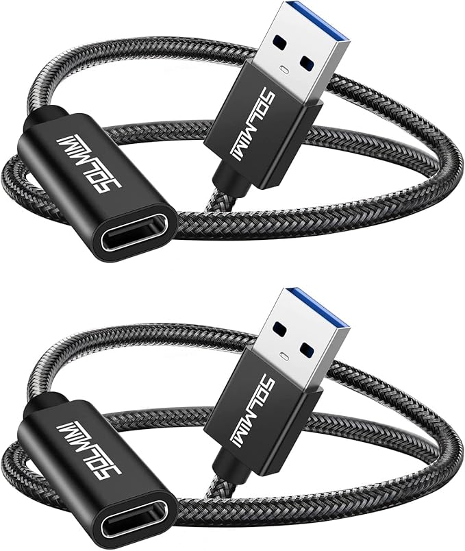 USB C Female to USB A 3.0 Adapter, 2 Pack, 20cm