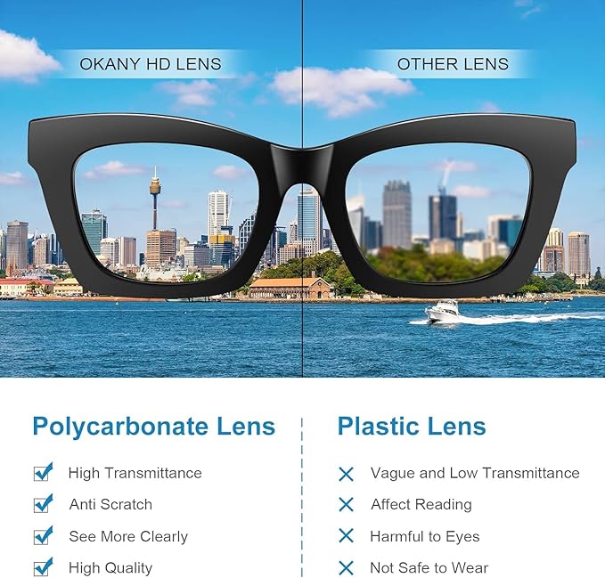 Okany Blue Light Blocking Glasses for Women Men Fashion Computer Screen Gaming TV Phones Anti Eyestrain & UV Glare Glasses 3 Pack