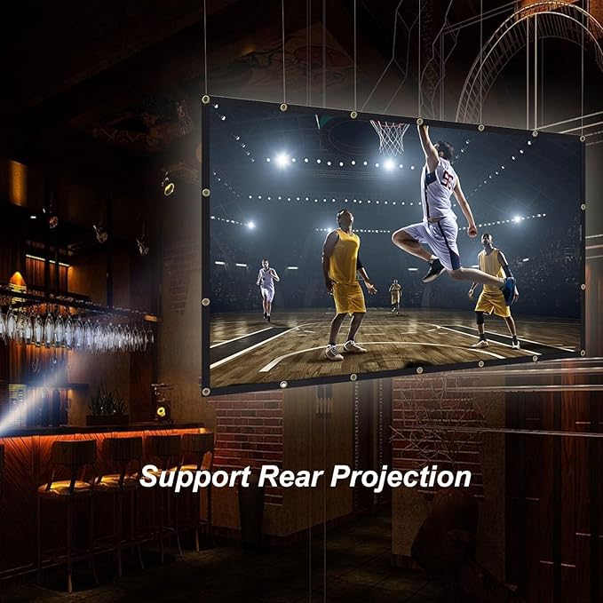 100 inch Projector Screen， Movie Projector Screen16:9 Foldable Portable Projector Screens for Movie Night Outdoor Indoor Support Double Sided Projection