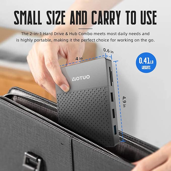 Docking Station External Hard Drive Storage, USB-C Hub + HDD 7-in-1, USB 3.0, SD/TF Card, HDD for Windows, Mac, Android, TV, Phone, Laptop, Desktop, PC (Space Black, 1TB+Docking Station)