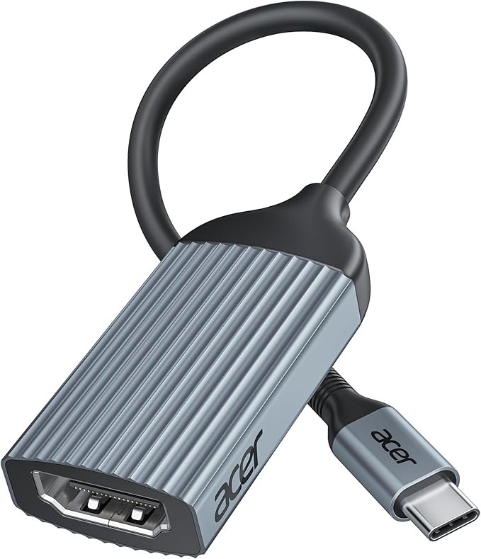 acer USB-C to HDMI Adapter 4K@60Hz, (High Speed, Thunderbolt 3/4) Type C to HDMI Converter Compatible with MacBook Pro/Air, iPhone 17 16 15 Pro/Max, iPad Pro/Air, Surface, Dell XPS, Chromebook, etc