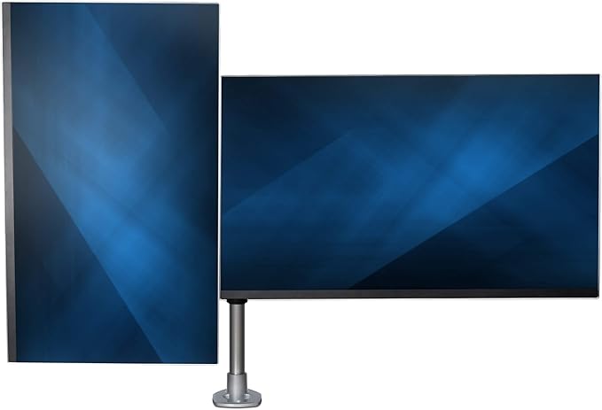 StarTech.com Desk Mount Dual Display Arm, Premium Articulating VESA Mount for Screens up to 27" (17.6lb/8kg), Height Adjustment, Rotate, Tilt, Swivel, Clamp or Grommet Base, TAA