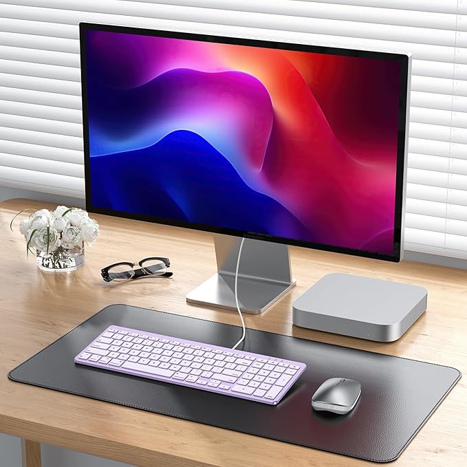 OMOTON Wired Keyboard Compatible with Mac, with Dual Interface (USB and Type-C), Numeric Keypad Compatible with MacBook Pro/Air, iMac, Mac mini/Pro Laptop, Purple