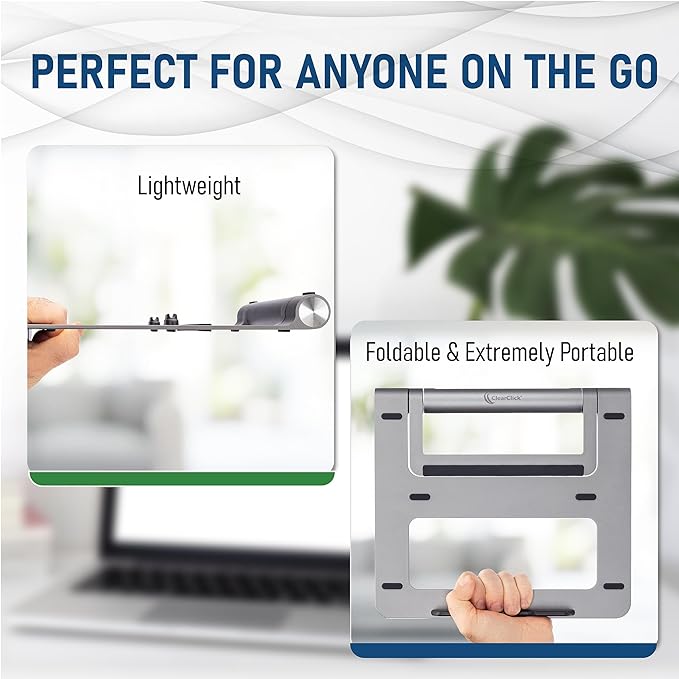 ClearClick 6-in-1 USB-C Portable Docking Station & Laptop Stand - 2X USB 3.0 Ports, HDMI, LAN Ethernet, SD Card Reader, MicroSD Card Reader, USB PD Charging