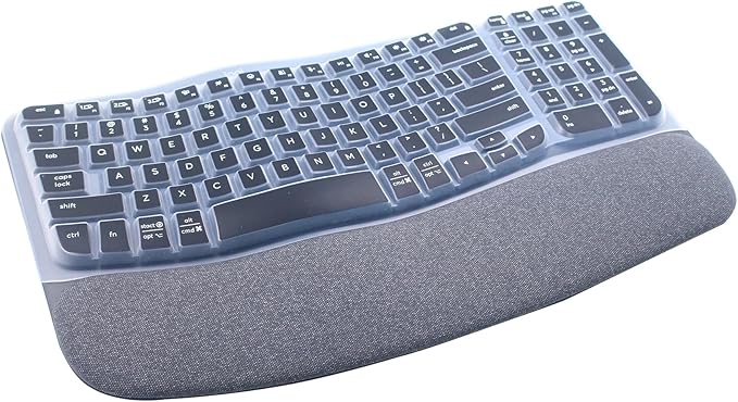 Ultra Thin Desktop PC Silicone Keyboard Cover Skin Protector Compatible with Logitech Wave Keys MK670 Wireless Keyboard, 2023 Logitech Wave Keys Wireless Keyboard Skin (Black)