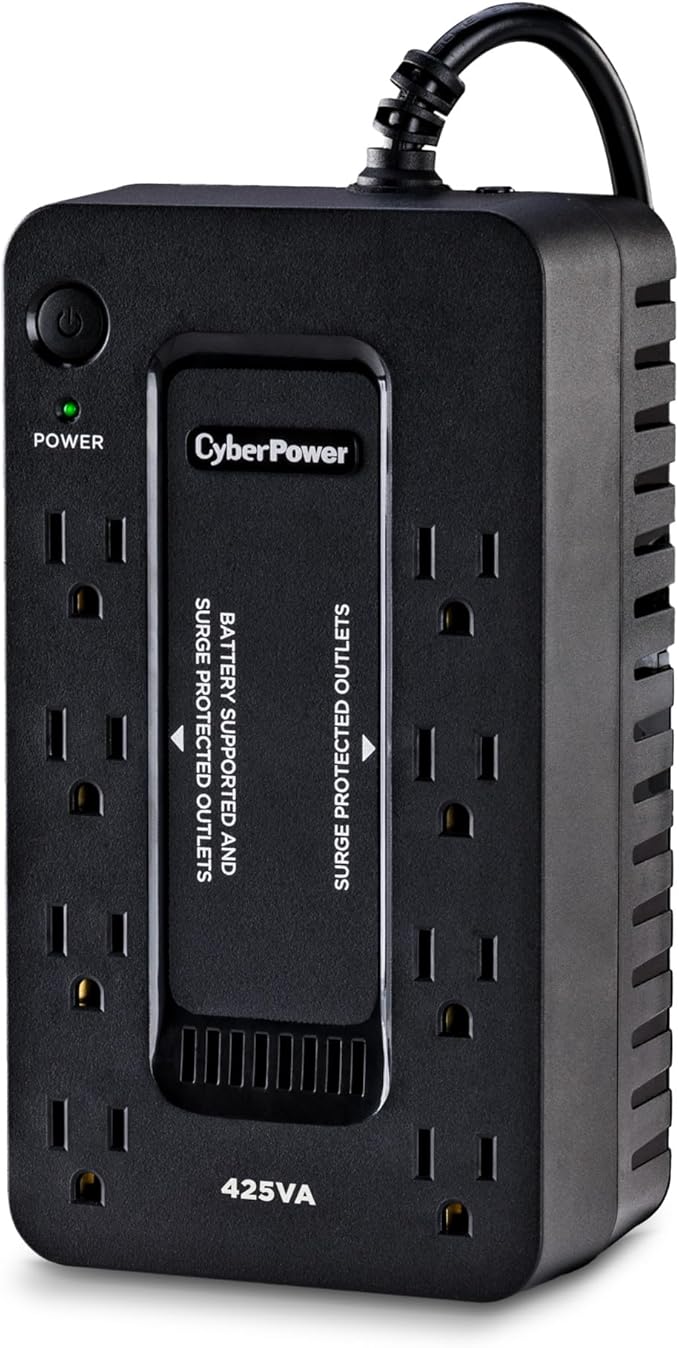 CyberPower ST425 Standby UPS Battery Backup and Surge Protector, 425VA/260W, 8 Outlets, Compact, UL Certified
