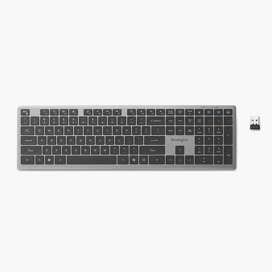 Kensington KB535 Wireless Keyboard, Bluetooth & 2.4GHz Connection, Full-Size Layout, Quiet Scissor-Switch Keys, Programmable, Copilot Hotkey, Compatible with Windows, Black (K75408NA)