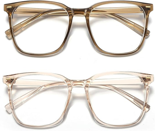Oversized Square Blue Light Blocking Glasses for Women Men, Anti-Fatigue Computer Monitor Glasses Reduce Eye Strain